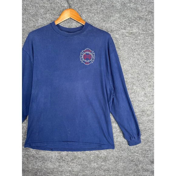 San Francisco Fire Dept Engine 43 Long Sleeve T-Shirt Mens XL Blue Hanes Beefy-T - Picture 5 of 15
